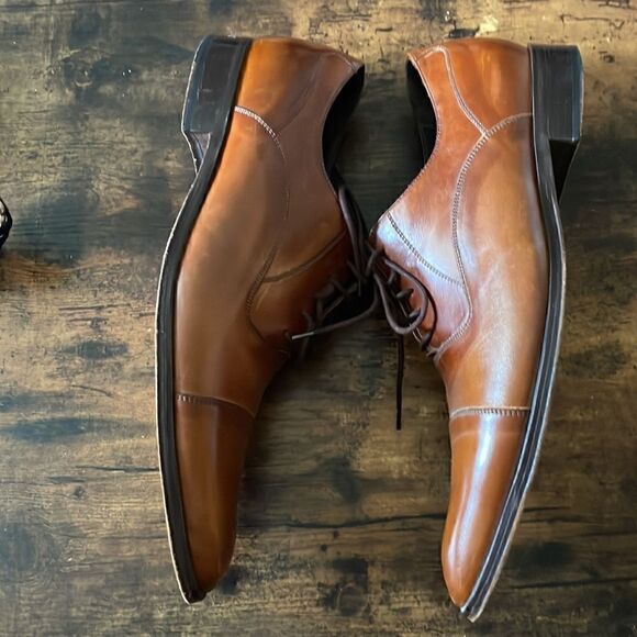 Soulier Leather chestnut oxford dress shoes Size 45 - 12 Made In Italy main image 4